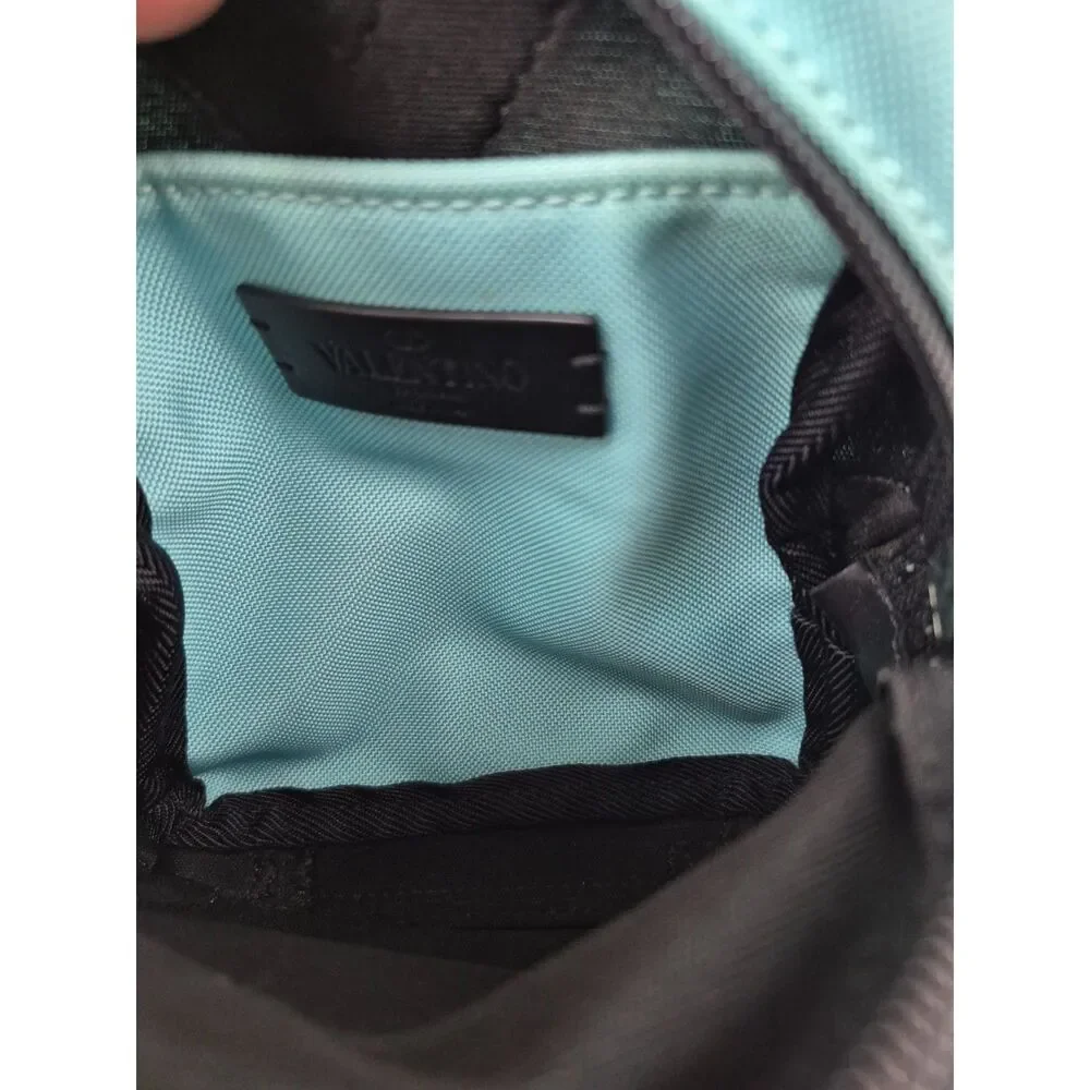 Valentino Light Blue Vltn Mini Canvas Backpack